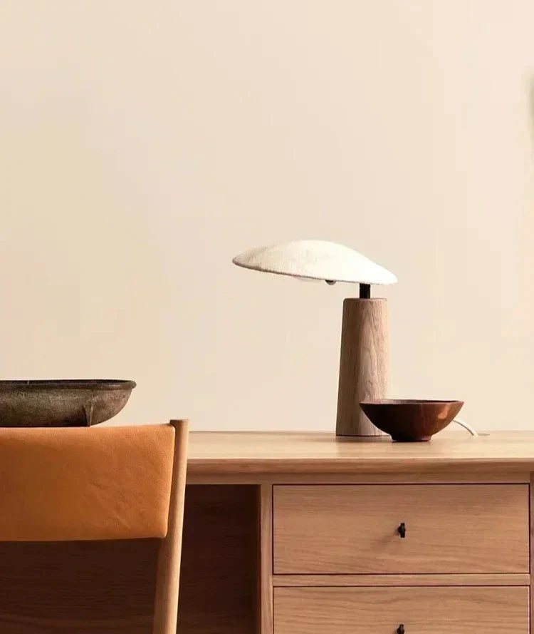 Vintage Wooden Table Lamp with Zen LED Light | ZenWood