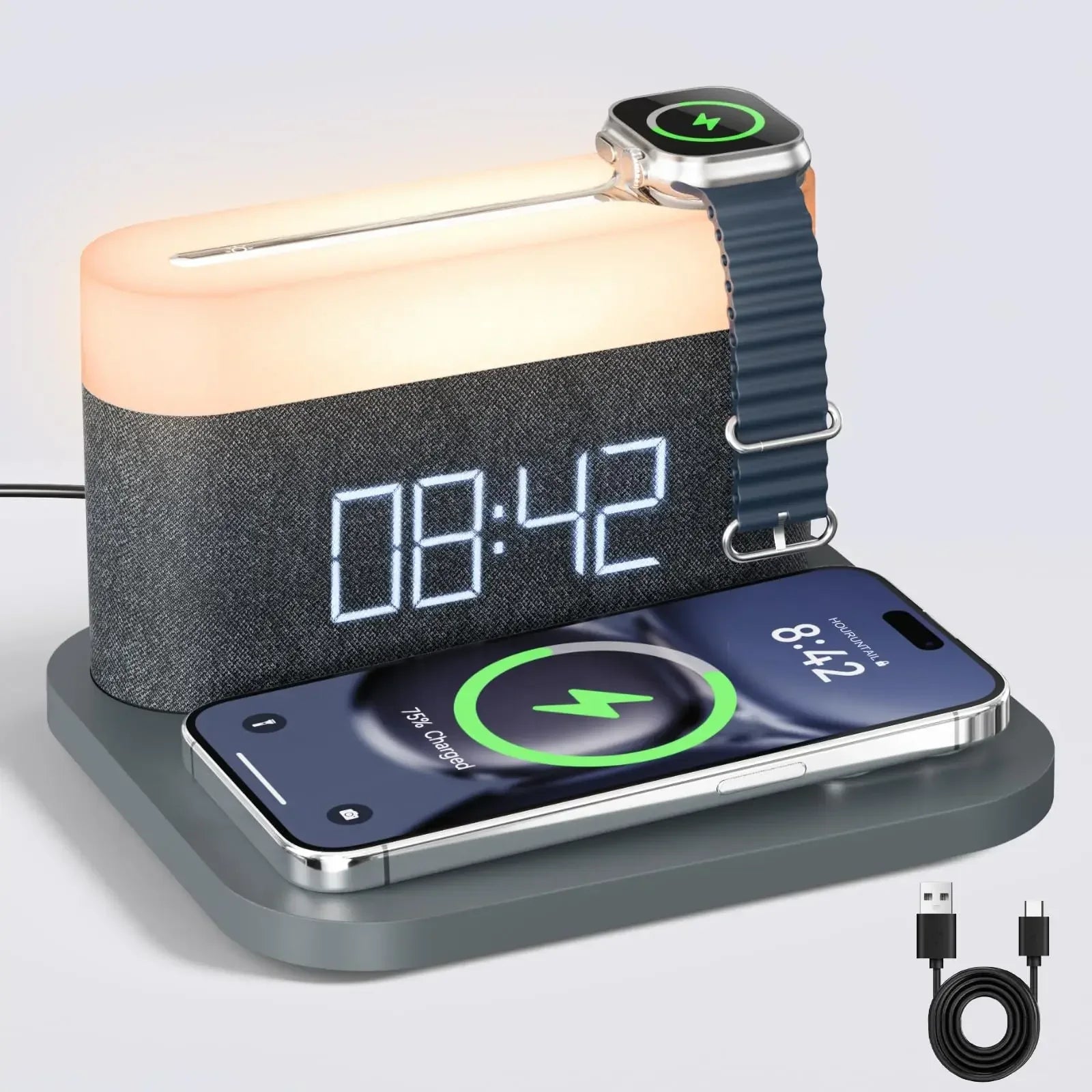 LumiCharge - Wireless 15W Charger with Night Light for iPhone and Samsung