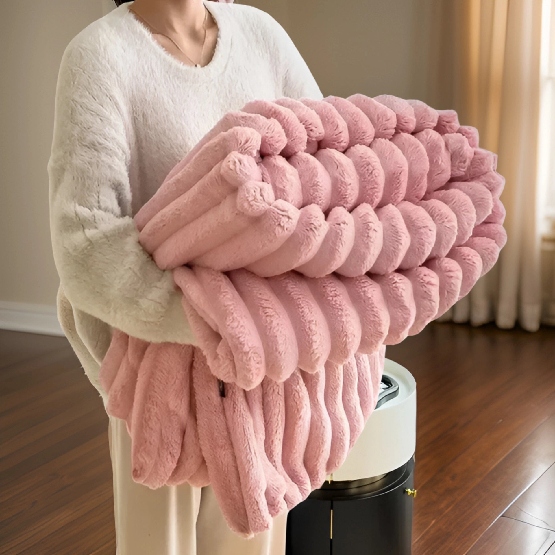 Luksuriøst Chunky Strikket Tæppe | PlushKnit