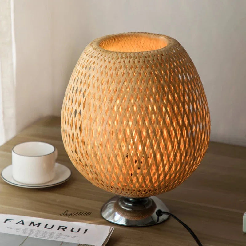 Vintage Bambus Bordlampe | BambooGlow
