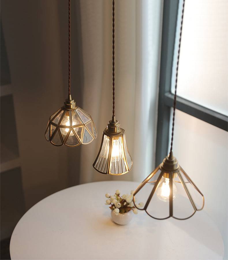 LustreVerre - Messing Loftlampe med Glas