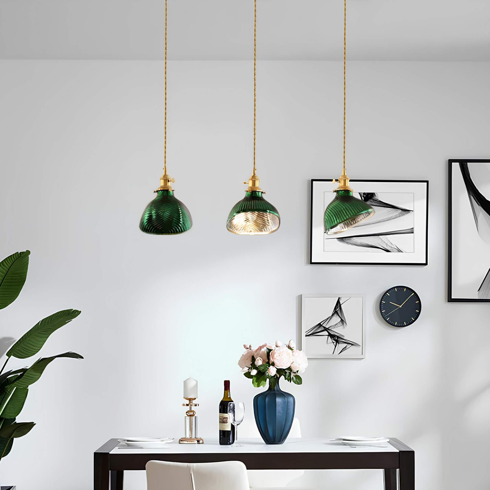 Elegant Grøn Loftlampe | EmeraldGlow