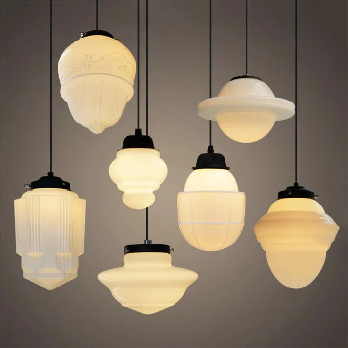 Geometric Matt Glass Ceiling Lamp | GeoGlow