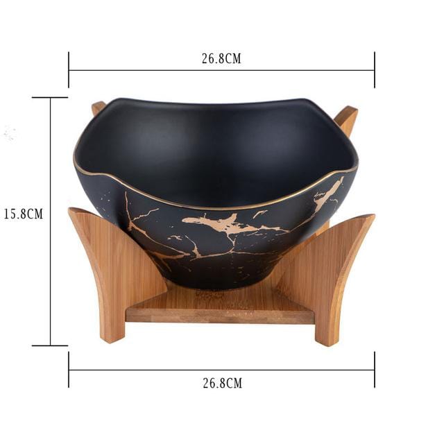 European Salad Bowl with Wooden Base | NordicBowl